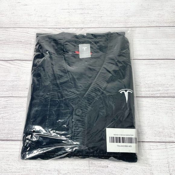 Tesla Other - NWT Tesla men’s black cardigan sweater size M
